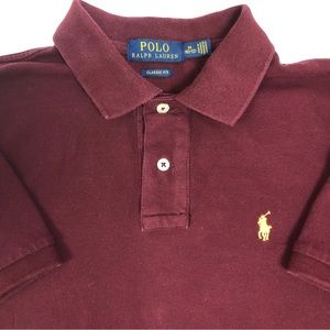Polo Ralph Lauren Boy Classic Fit Mesh Short Sleeve Burgundy Polo sz M 10-12